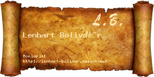 Lenhart Bolivár névjegykártya