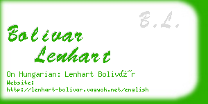 bolivar lenhart business card
